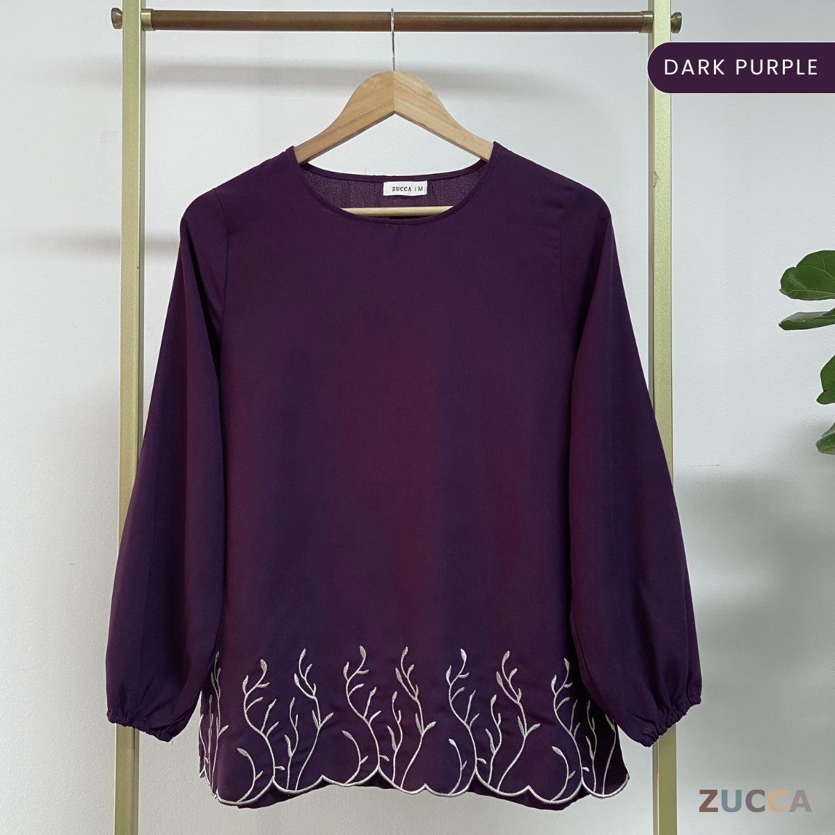 ZUCCA ARIANNA EMBROIDERY ROUND NECK BLOUSE-MA091 Tops