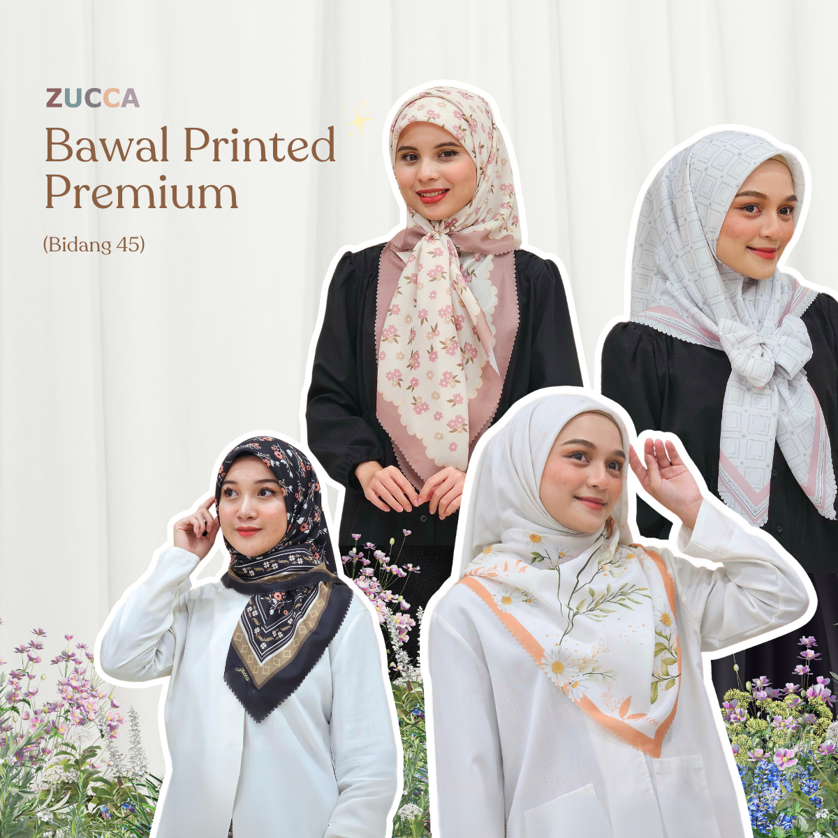 Juliana Hijab Bawal Floral Printed Voile - PSTU001