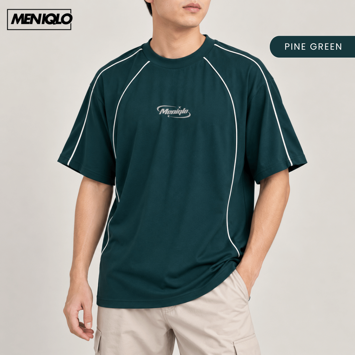 MENIQLO KHAIRI MINIMAL LOGO OVERSIZED MEN TEE - MQ1019