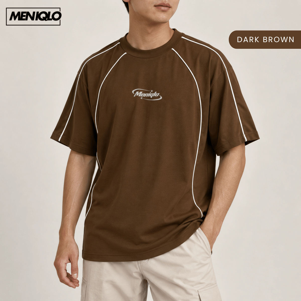 MENIQLO KHAIRI MINIMAL LOGO OVERSIZED MEN TEE - MQ1019