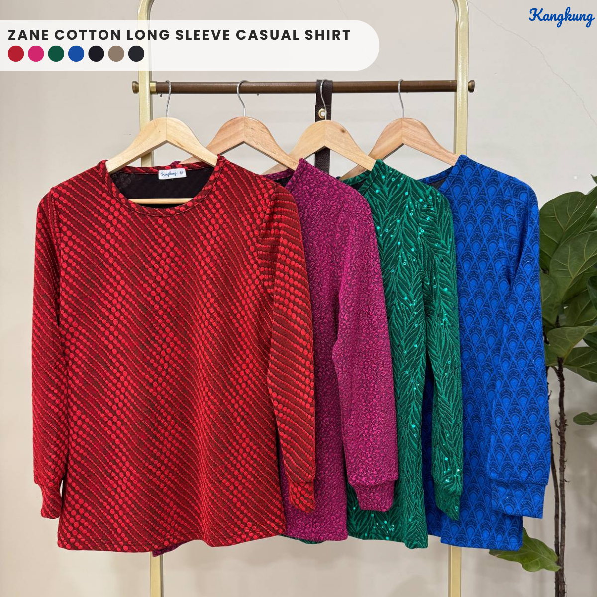 ZUCCA ZANE COTTON LONG SLEEVE CASUAL SHIRT - KK102