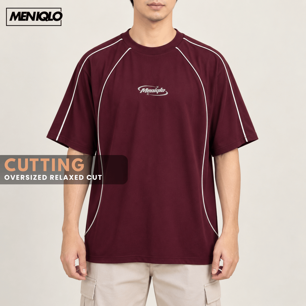 MENIQLO KHAIRI MINIMAL LOGO OVERSIZED MEN TEE - MQ1019