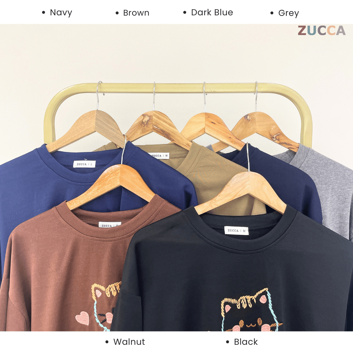 ZUCCA FIORA EMBROIDERED CAT MODEST LONG SLEEVE TOP - MA189