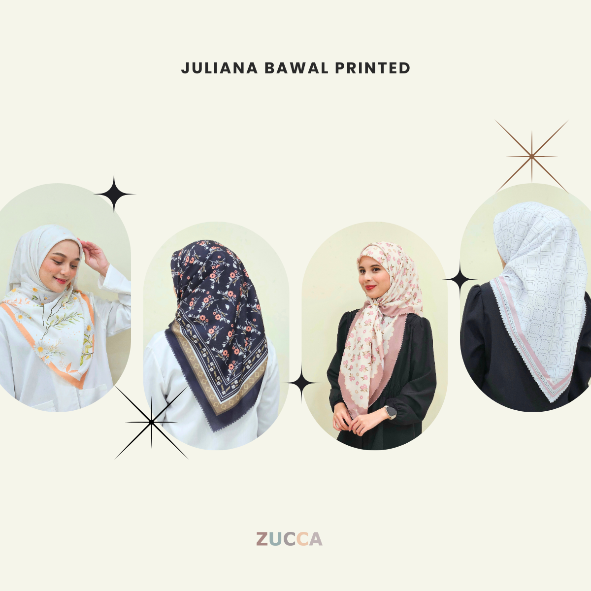 Juliana Hijab Bawal Floral Printed Voile - PSTU001