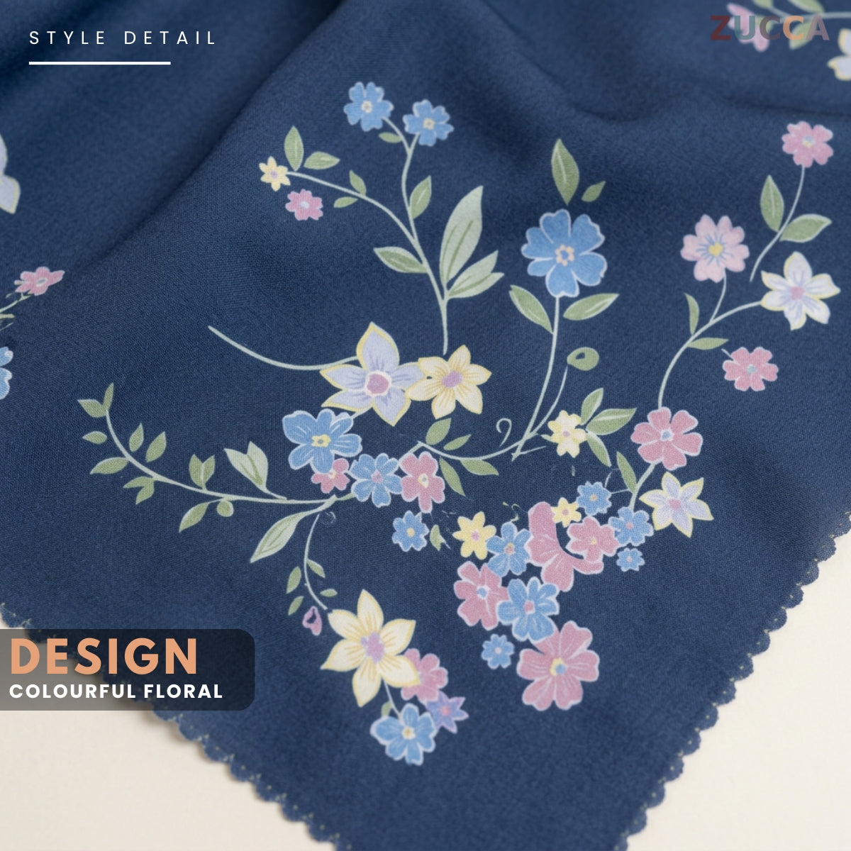 JULIANA HIJAB BAWAL FLORAL PRINTED VOILE - PSTU001