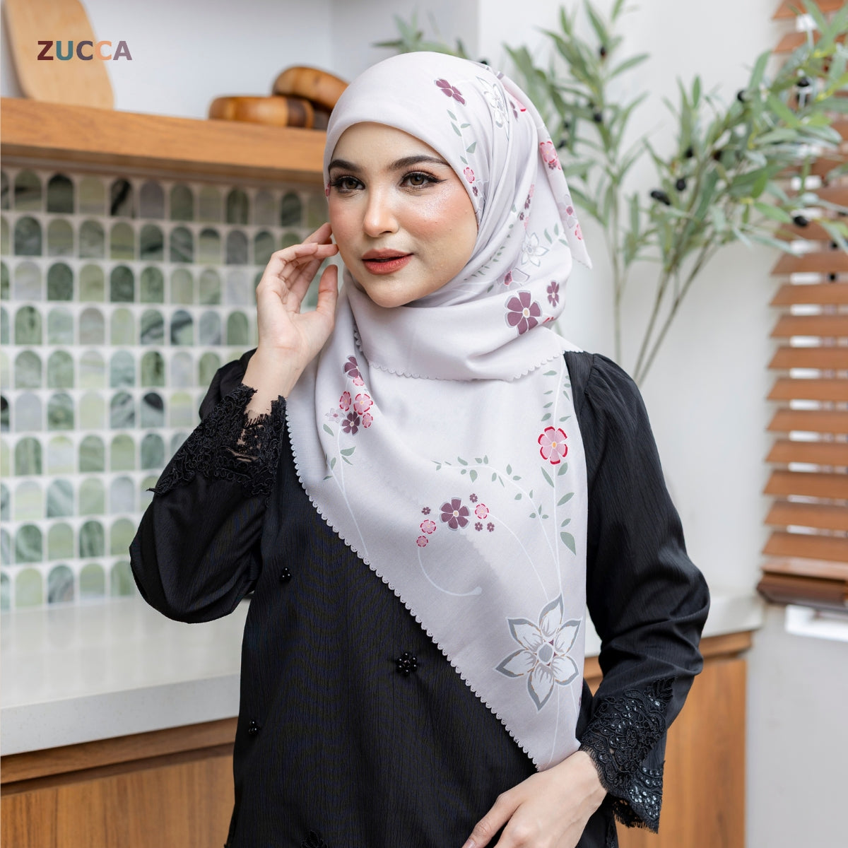 JULIANA HIJAB BAWAL FLORAL PRINTED VOILE - PSTU001
