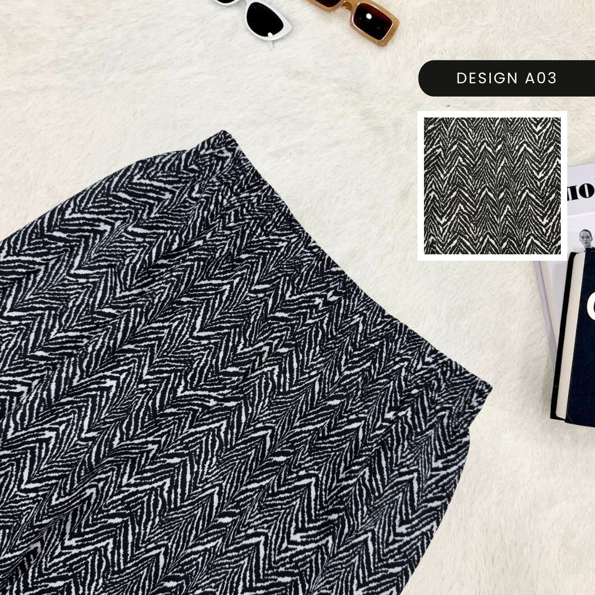 ZUCCA ARILA SELUAR WIDE LEG COMFY DENGAN CORAK - L074 LG012185