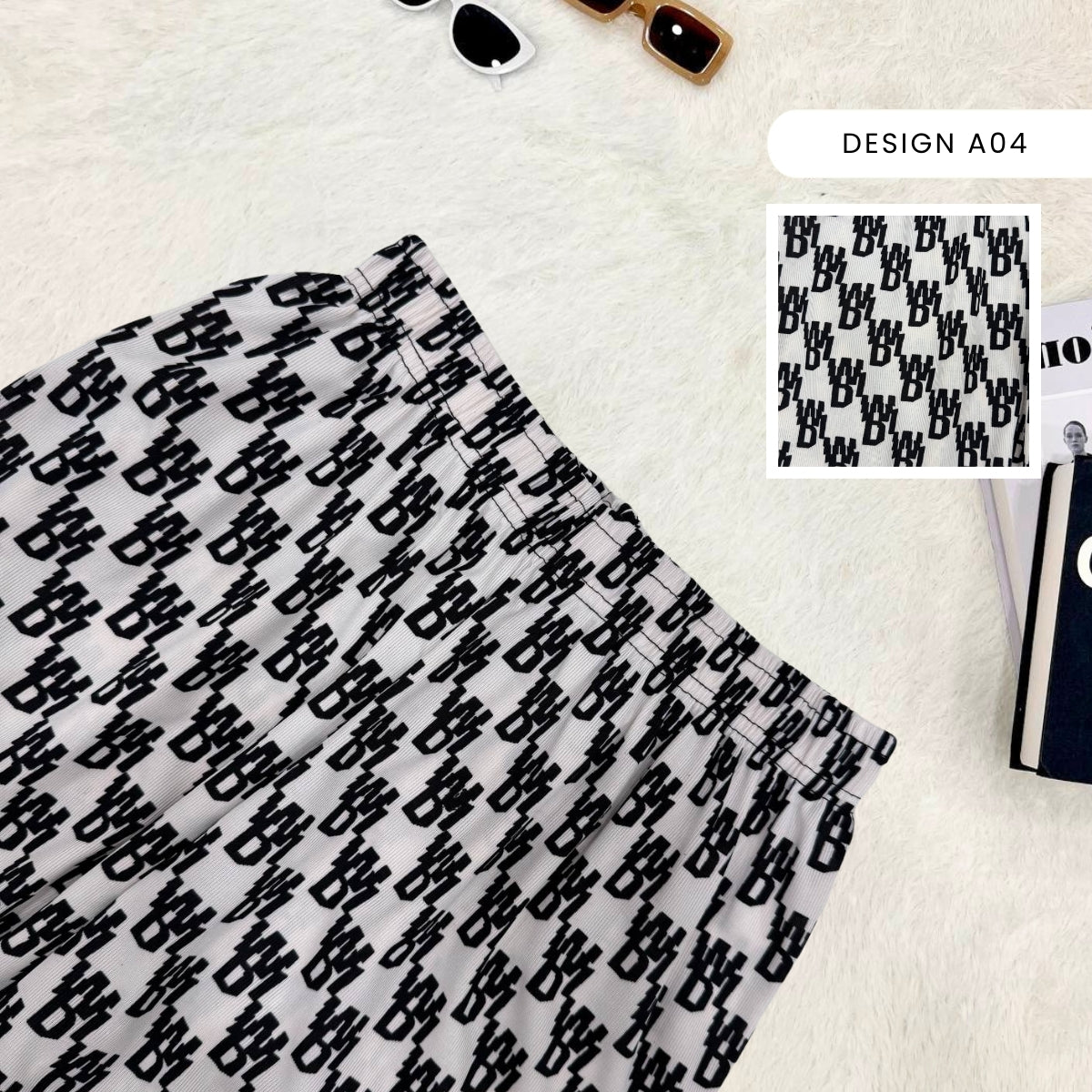 ZUCCA ARILA SELUAR WIDE LEG COMFY DENGAN CORAK - L074 LG012185