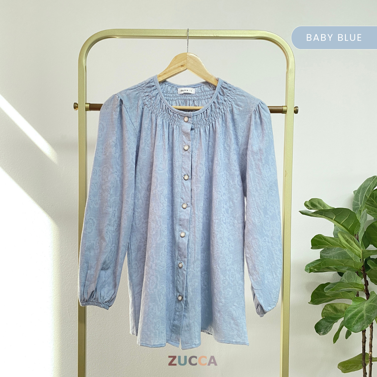 ZUCCA FARISYA BLAUS WANITA JACQUARD - DM269