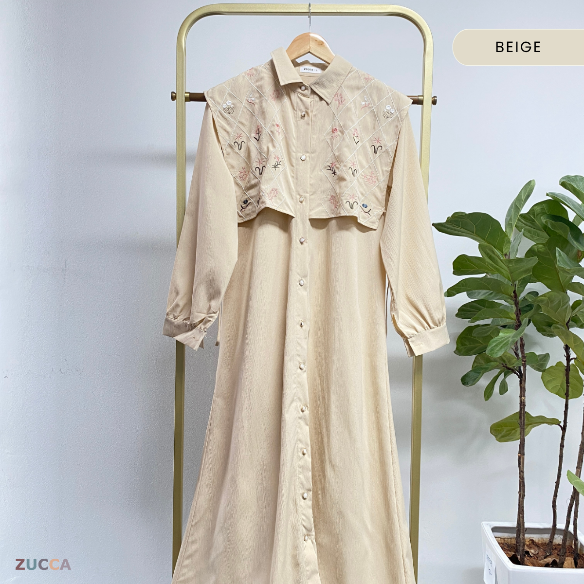 ZUCCA NIRINA SET BAJU BERBUTANG BERCORAK - DMSET005 BAJU WANITA