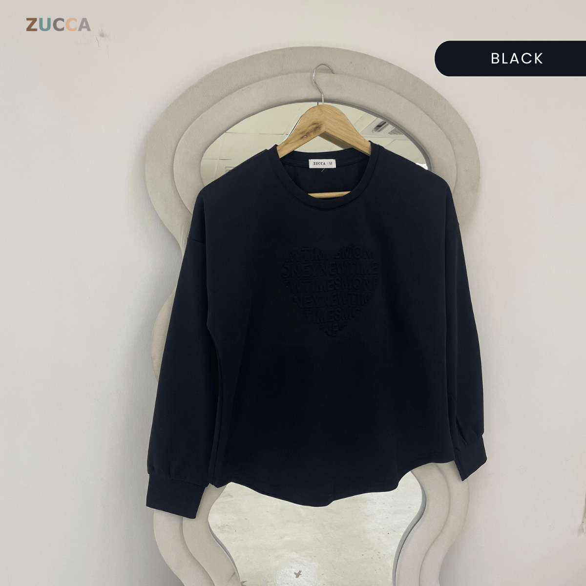 ZUCCA MALIA MINIMAL HEART SHAPE EMBOSSED MODEST TOP - MA183