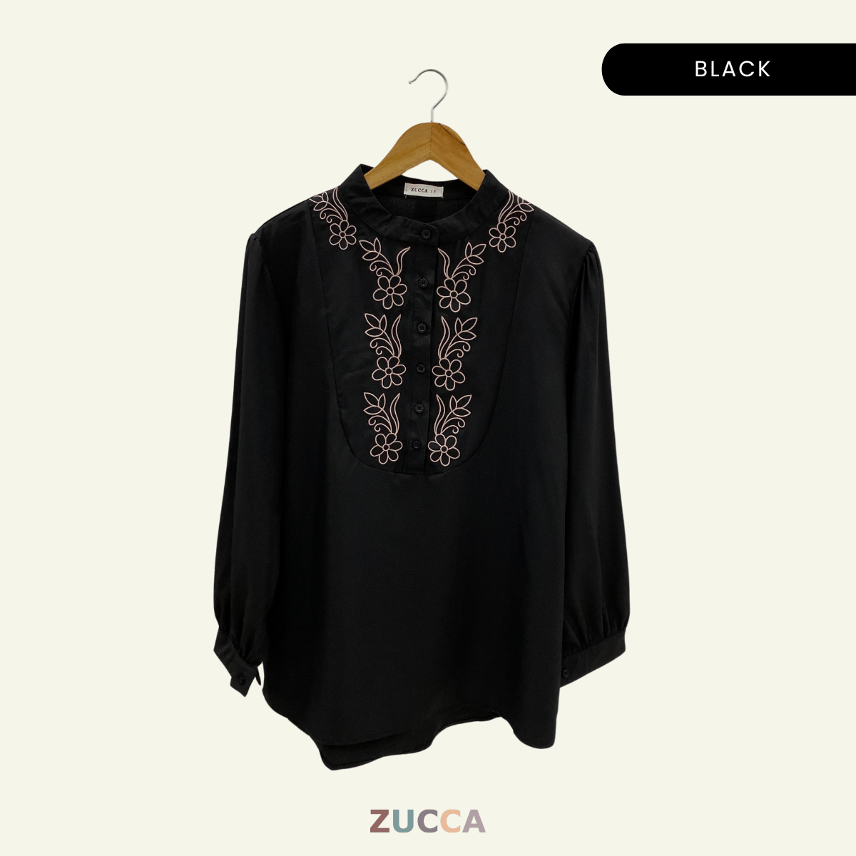 ZUCCA HAYNA HALF-BUTTON COTTON WOMEN BLOUSE - DM020 BAJU KEMEJA WANITA KOREAN STYLE