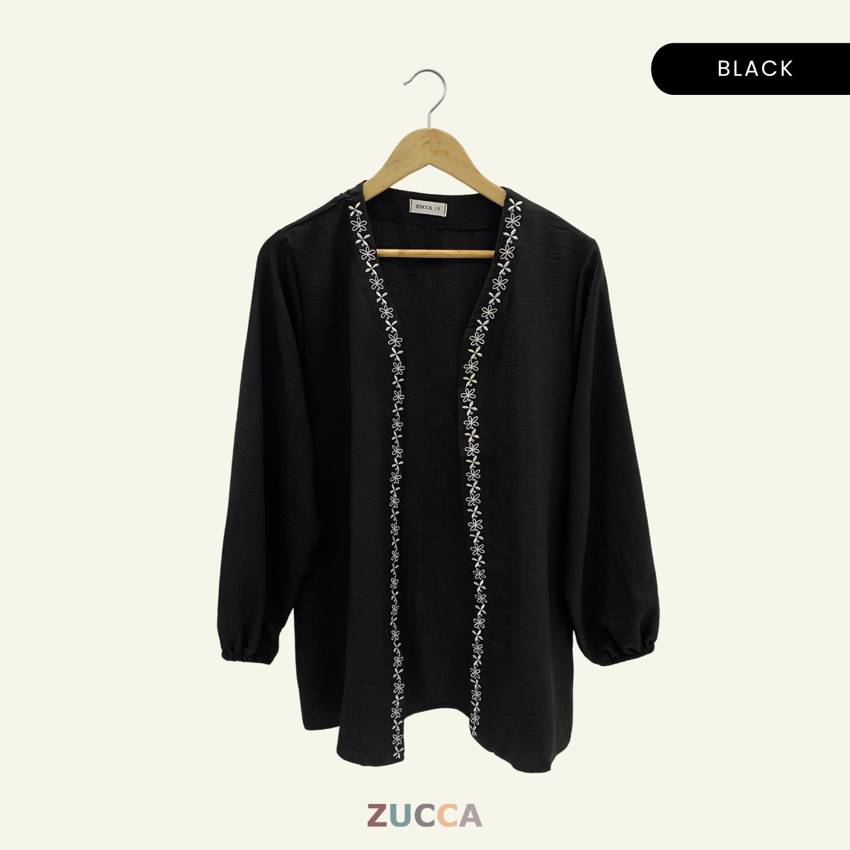 ZUCCA ESKA COTTON EMBROIDERY LONG CARDIGAN - DM201