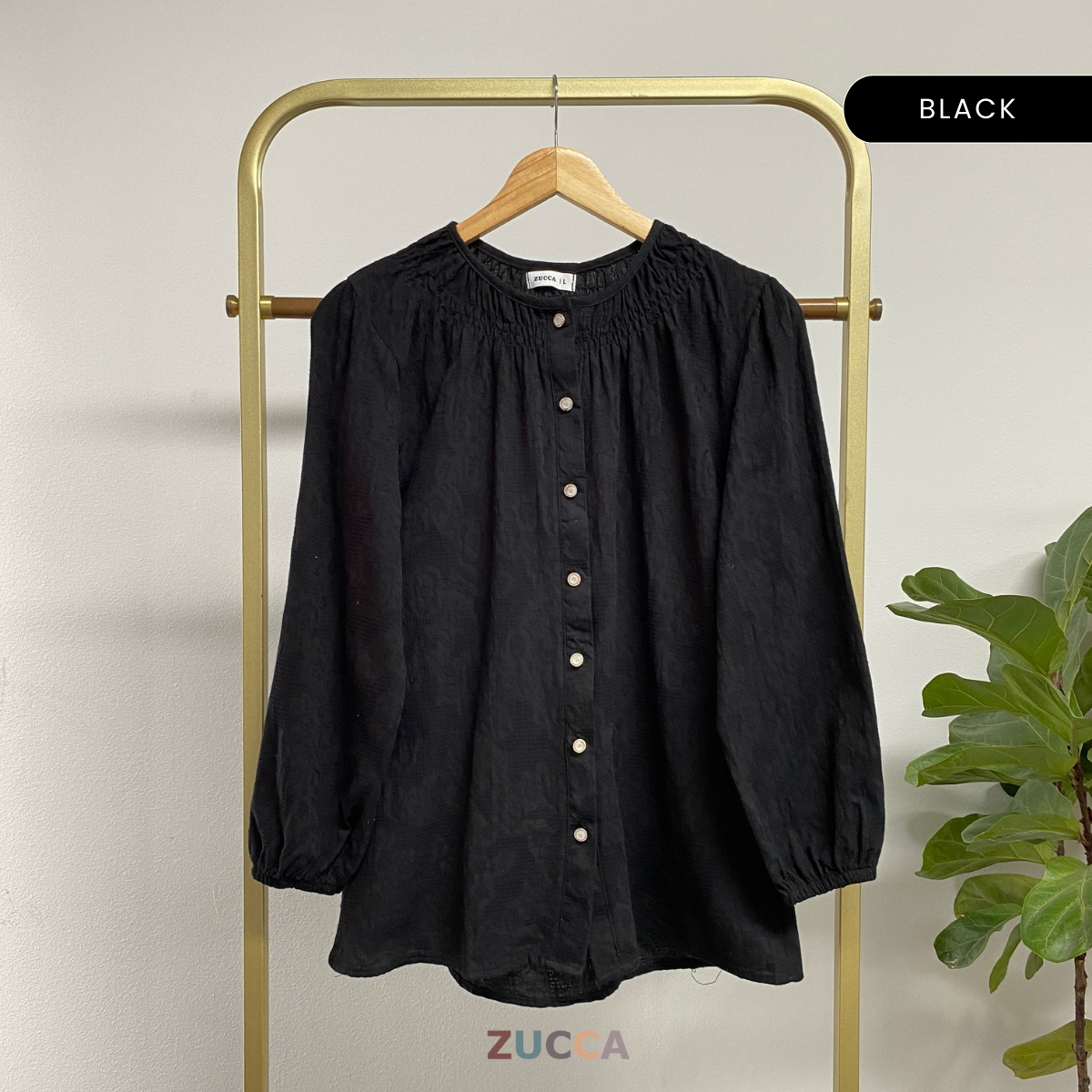 ZUCCA FARISYA BLAUS WANITA JACQUARD - DM269