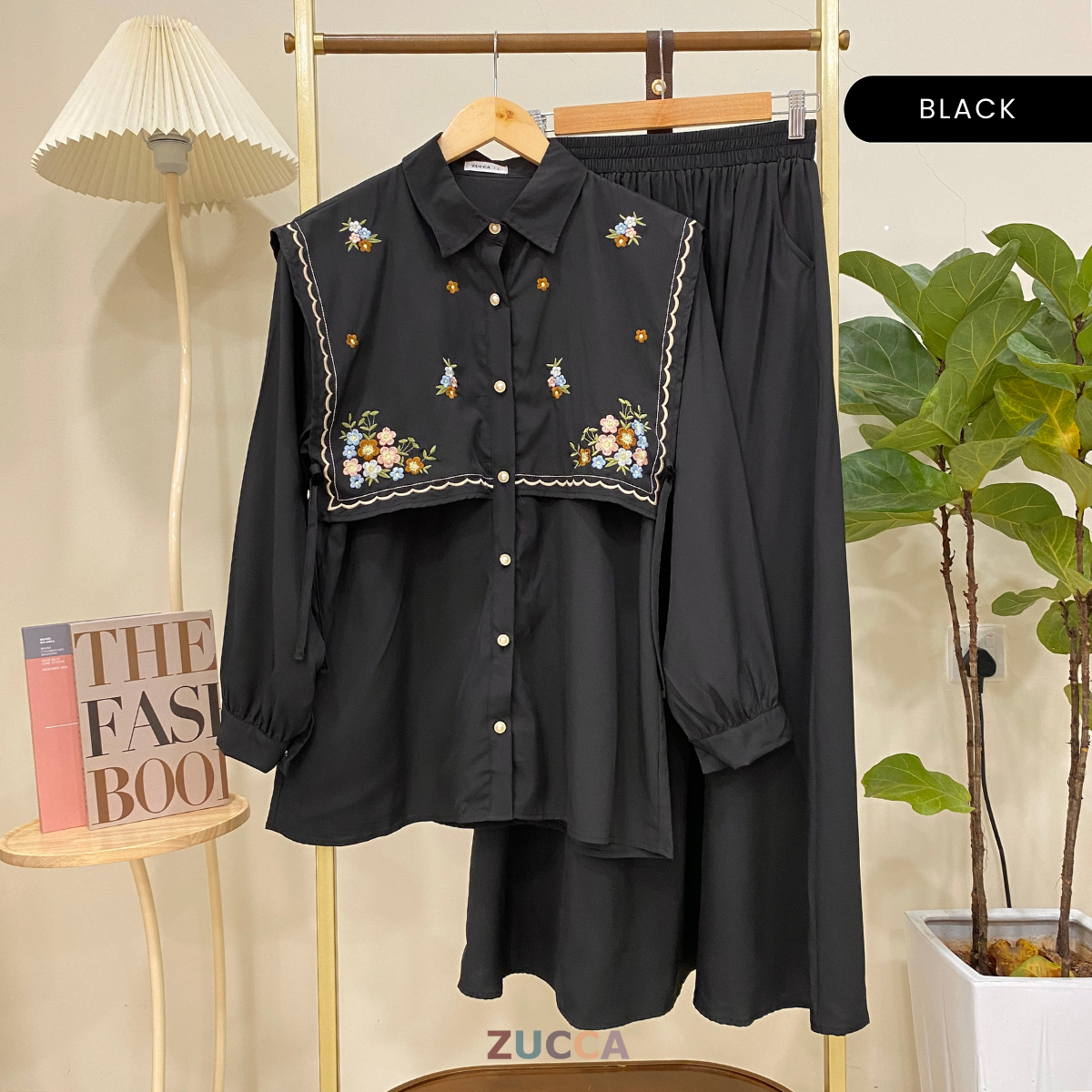 ZUCCA IRDINEE SET BAJU DAN SKIRT SULAMAN BUNGA - DMSET001