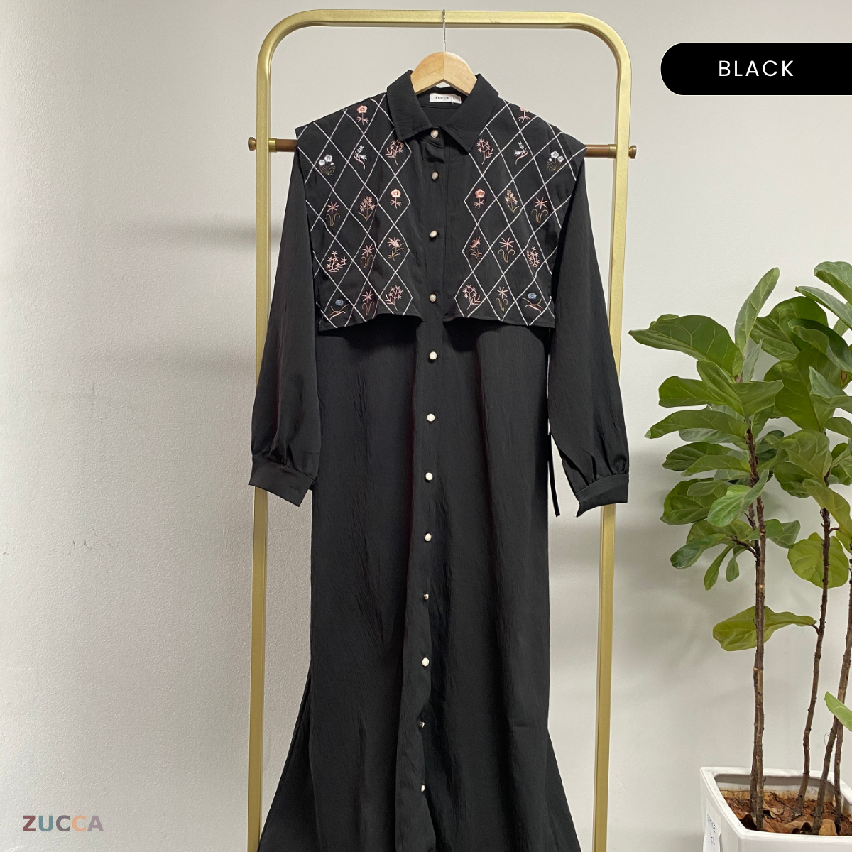 ZUCCA NIRINA SET BAJU BERBUTANG BERCORAK - DMSET005 BAJU WANITA