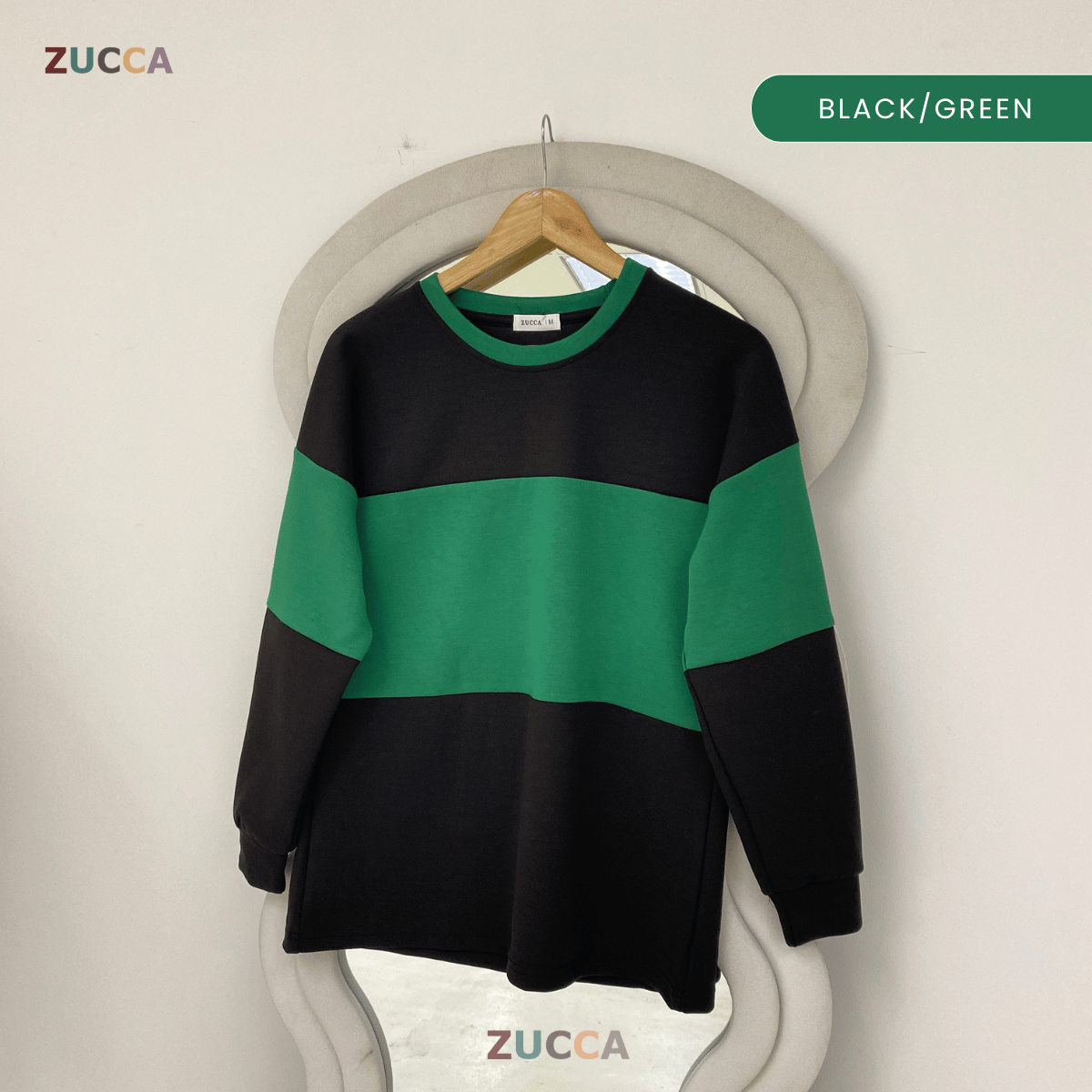 ZUCCA ELINA CASUAL COLOUR BLOCK LONG SLEEVE TOP - MA087
