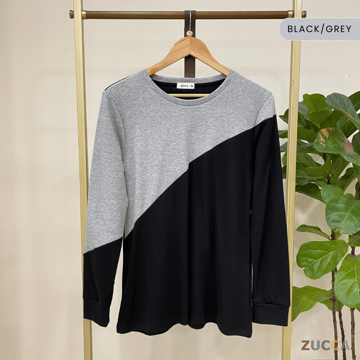 ZUCCA NIKI COLOURBLOCK CASUAL PULLOVER SHIRT - MA020 WOMEN BLOUSE