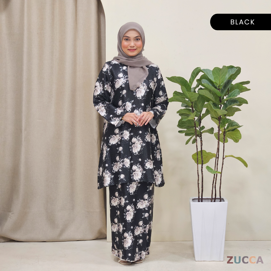 Halimah Kain Bunga 3D Floral Women Kurung Riau - H007