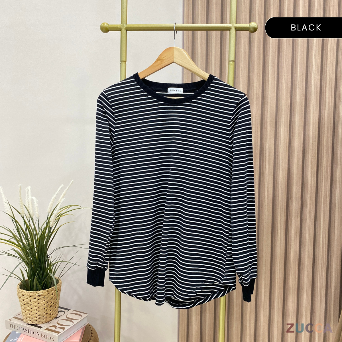 ZUCCA QAIRA STRIPE ROUND NECKLINE BLOUSE - MA024 CASUAL KOREAN STYLE