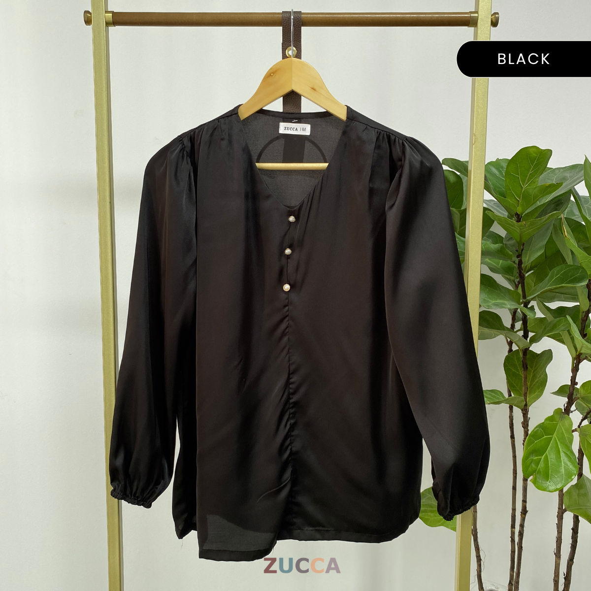 ZUCCA SOLLY PLAIN FULL BUTTON BLOUSE - MA062 KOREAN STYLE
