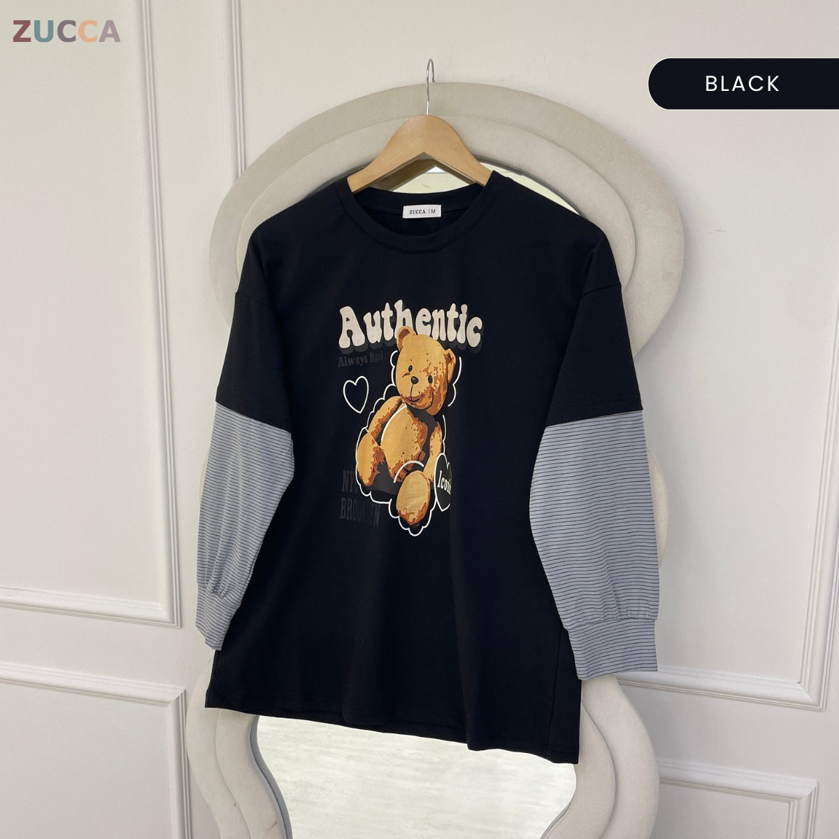 ZUCCA KAYLIE AUTHENTIC TEDDY GRAPHIC COTTON TEE - MA164