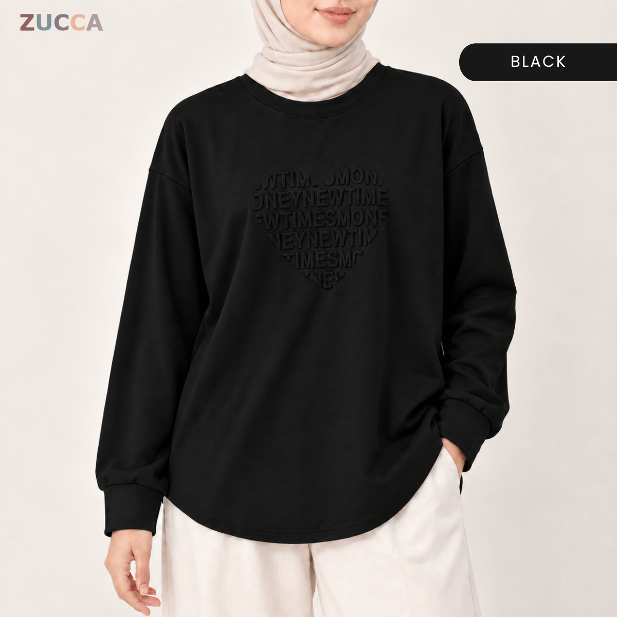 ZUCCA MALIA MINIMAL HEART SHAPE EMBOSSED MODEST TOP - MA183