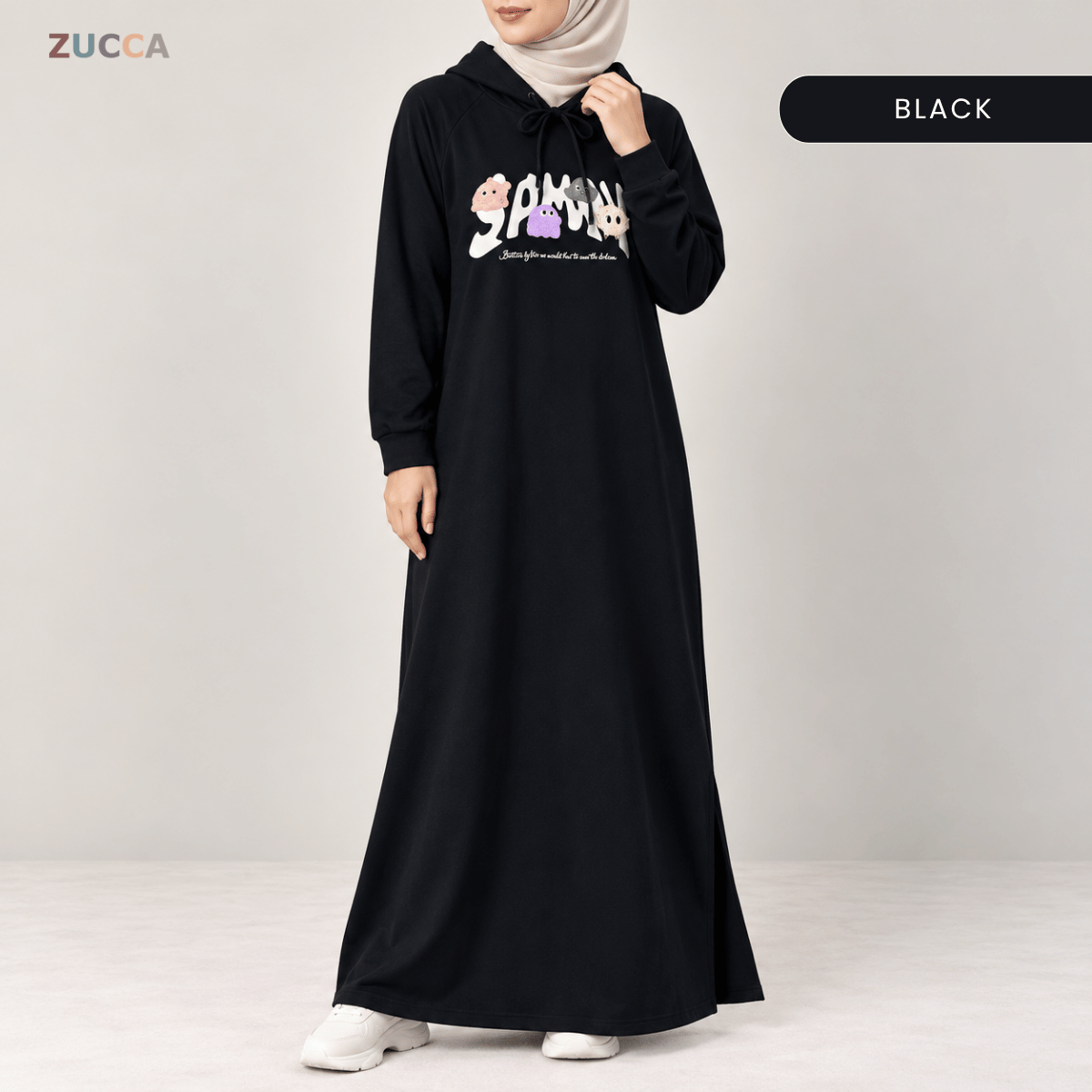 ZUCCA INARA EMBROIDERED MAXI DRESS HOODIE - MA258