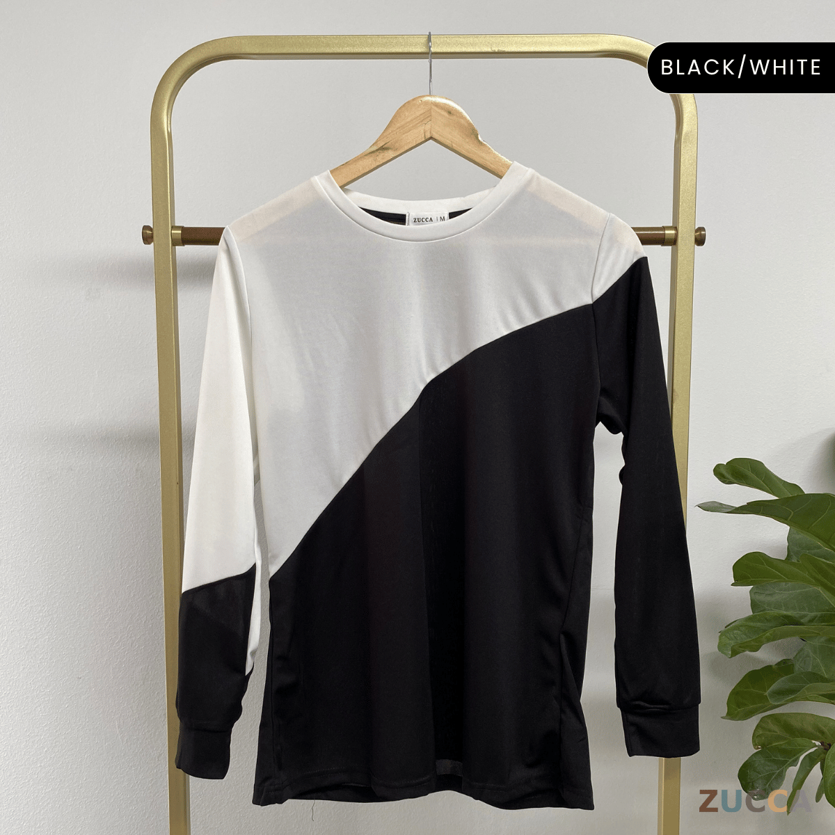 ZUCCA NIKI COLOURBLOCK CASUAL PULLOVER SHIRT - MA020 WOMEN BLOUSE