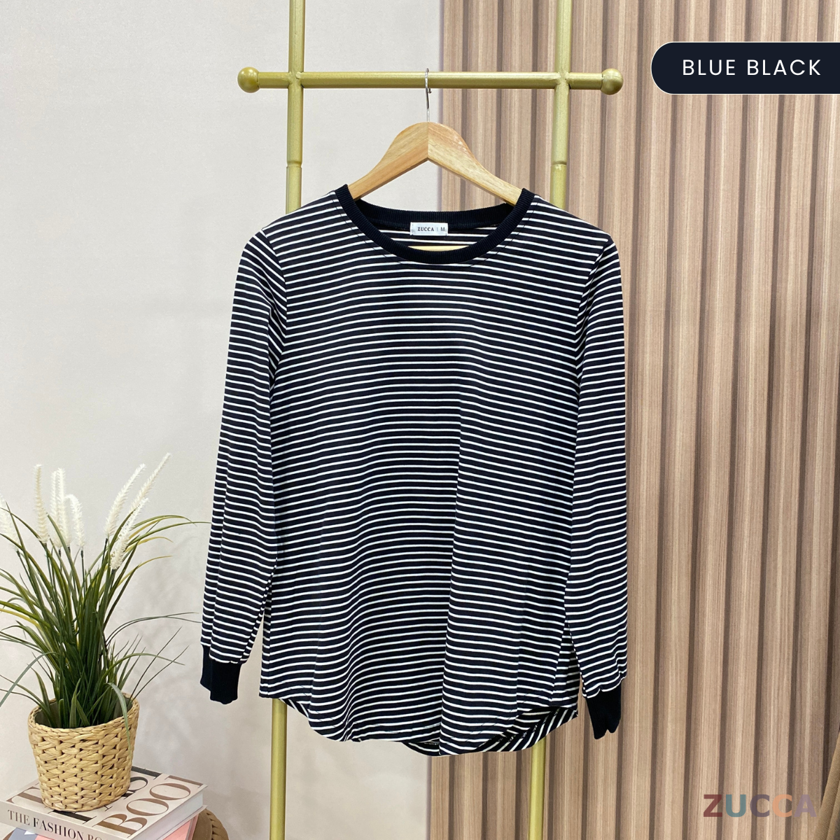 ZUCCA QAIRA STRIPE ROUND NECKLINE BLOUSE - MA024 CASUAL KOREAN STYLE