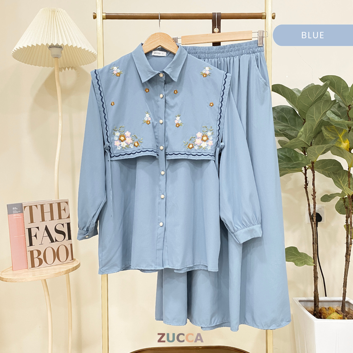 ZUCCA IRDINEE SET BAJU DAN SKIRT SULAMAN BUNGA - DMSET001