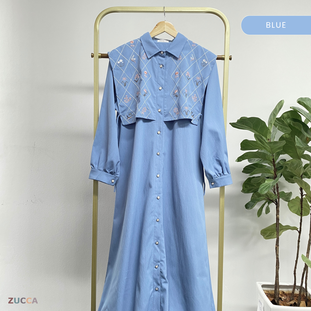 ZUCCA NIRINA SET BAJU BERBUTANG BERCORAK - DMSET005 BAJU WANITA