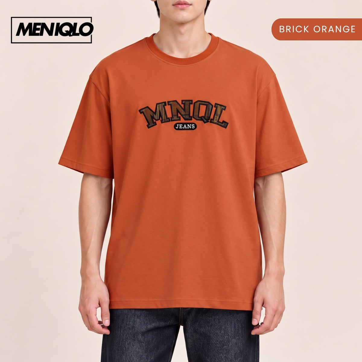 MENIQLO ADRI MEN OVERSIZED TYPOGRAPHY T-SHIRT-MQ1005