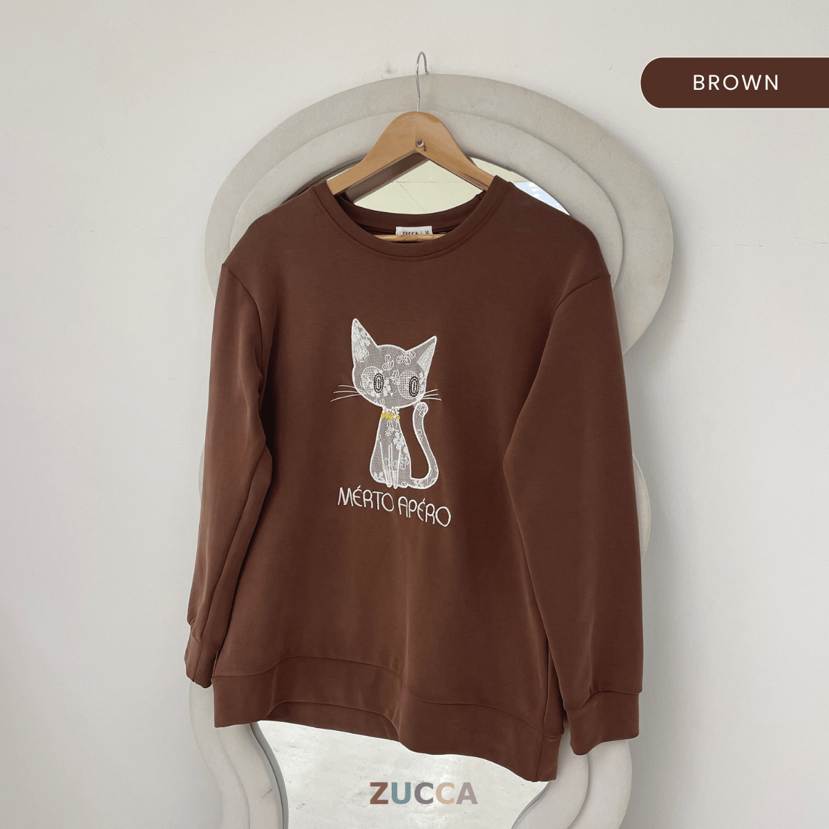 ZUCCA LAVEENA SWEET CAT CASUAL SWEATSHIRT - MA151