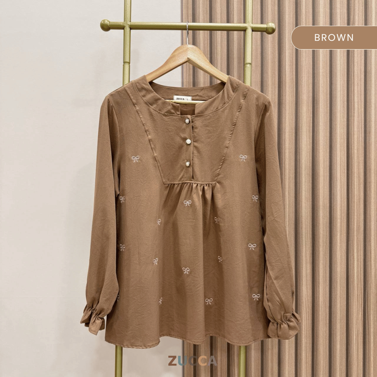 ZUCCA IZZY DOLLY BLOUSE SEPARUH BUTANG - DM173