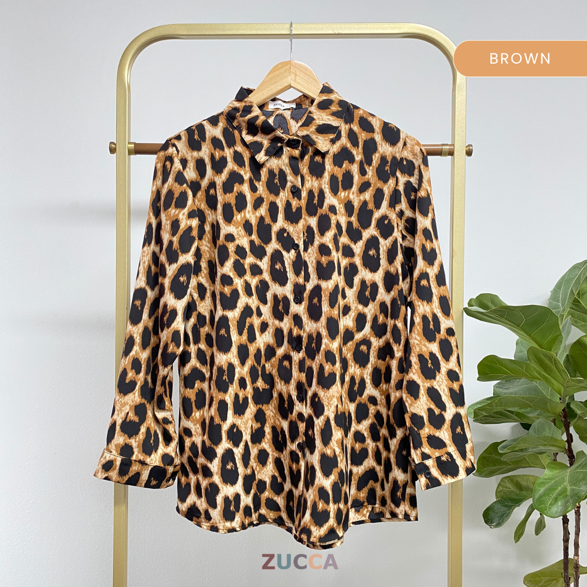 ZUCCA GEORGIA BLOUS WANITA KASUAL BERCORAK - DM270 BAJU LEOPARD