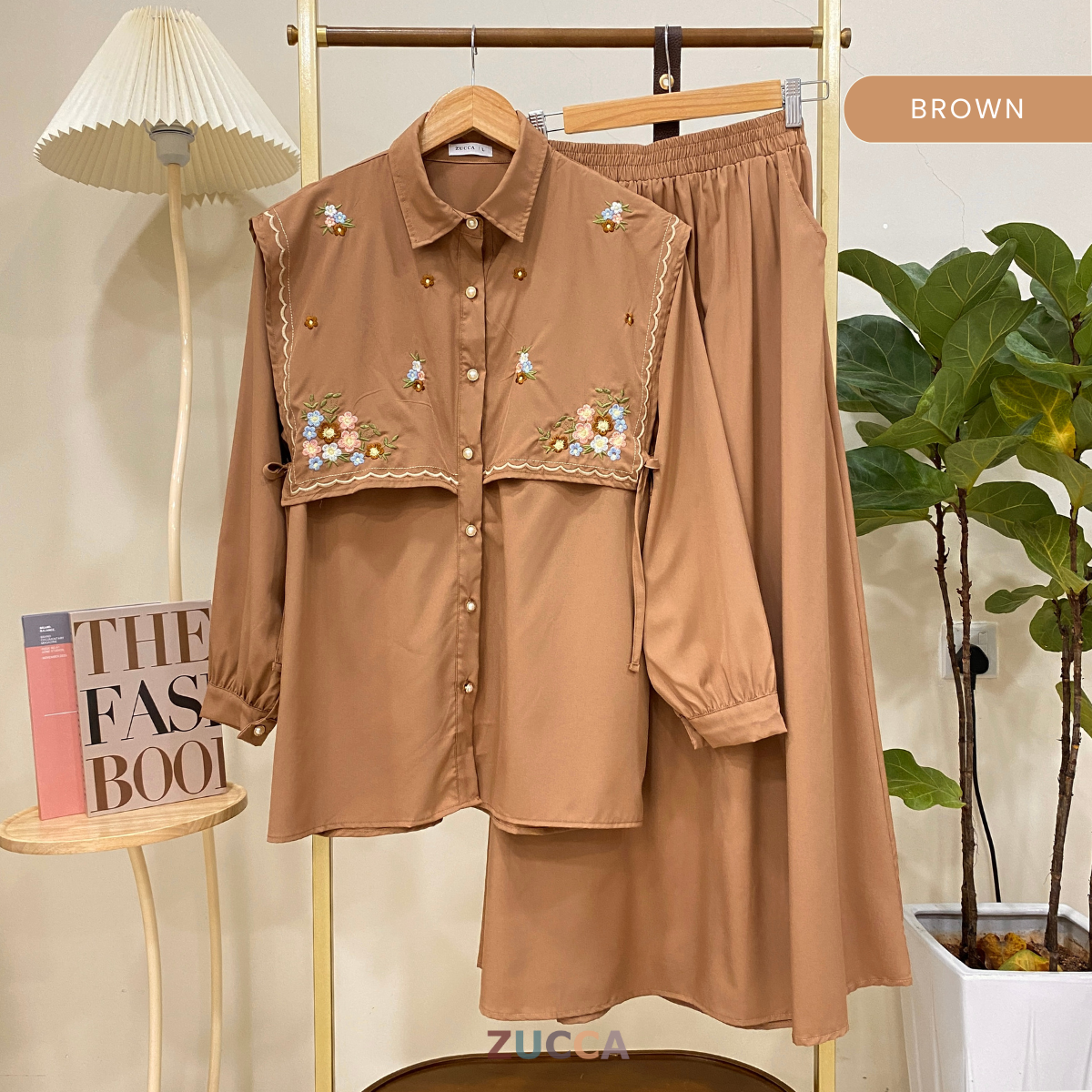 ZUCCA IRDINEE SET BAJU DAN SKIRT SULAMAN BUNGA - DMSET001