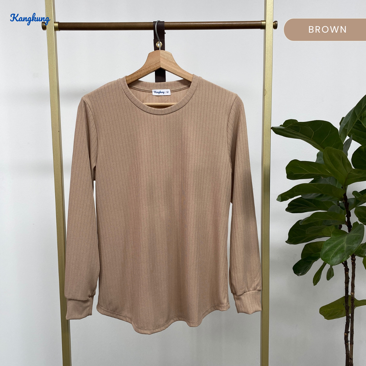 KANGKUNG AYU BLOUSE KASUAL MODEN RIBBED KNIT - KK118