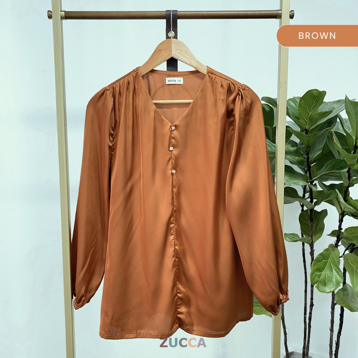ZUCCA SOLLY PLAIN FULL BUTTON BLOUSE - MA062 KOREAN STYLE