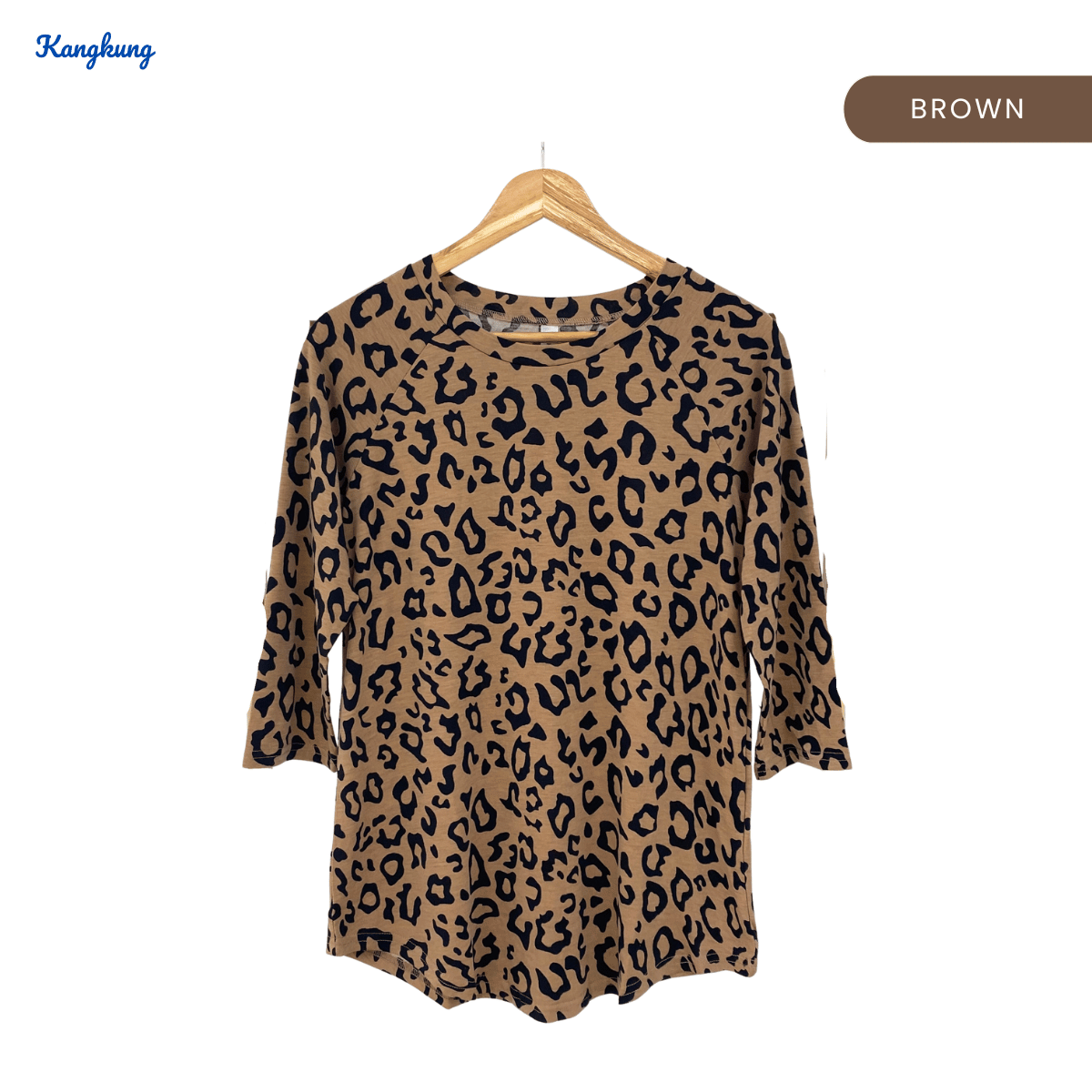 KANGKUNG ZAFIRA LEOPARD PRINT LONG TOP COMFORTABLE - C1001 (201)