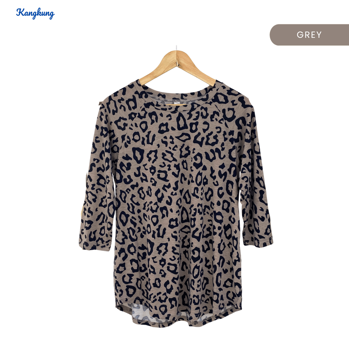 KANGKUNG ZAFIRA LEOPARD PRINT LONG TOP COMFORTABLE - C1001 (201)