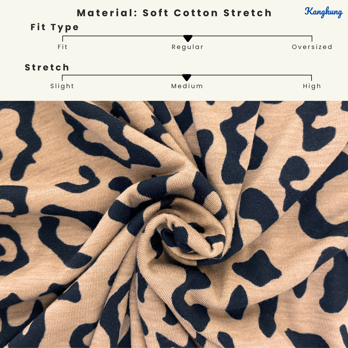 KANGKUNG ZAFIRA LEOPARD PRINT LONG TOP COMFORTABLE - C1001 (201)