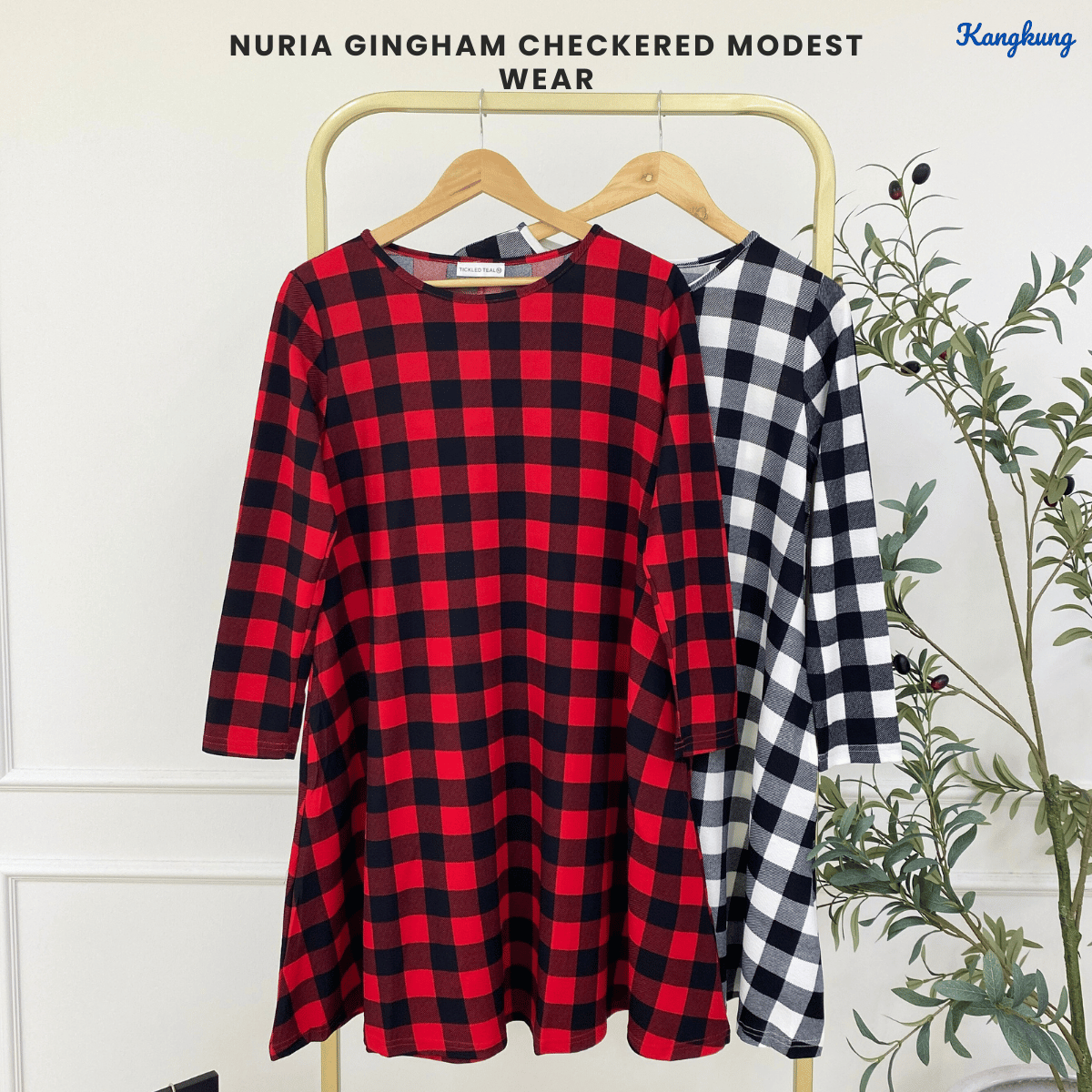 KANGKUNG NURIA GINGHAM CHECKERED MODEST WEAR - C1002 (213)