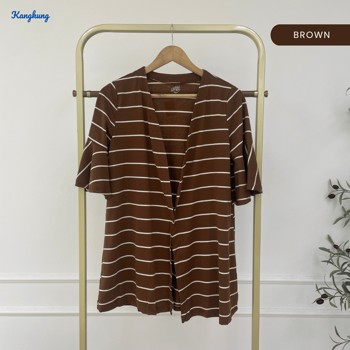 KANGKUNG SERENA BUTTONLESS PLAID MODEST CARDIGAN - C1009 (263)