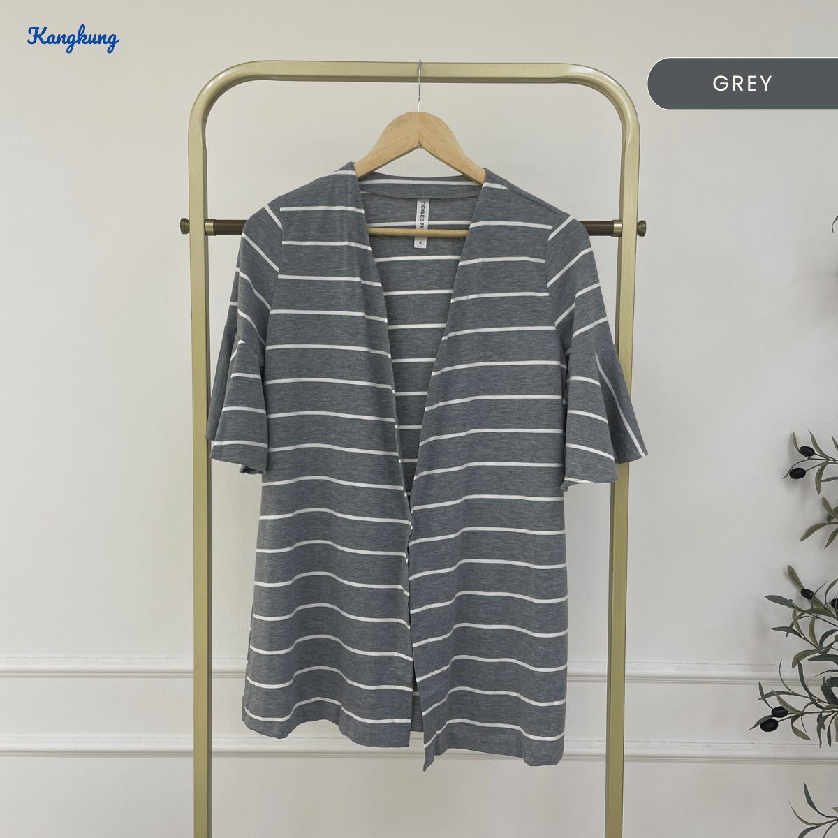 KANGKUNG SERENA BUTTONLESS PLAID MODEST CARDIGAN - C1009 (263)