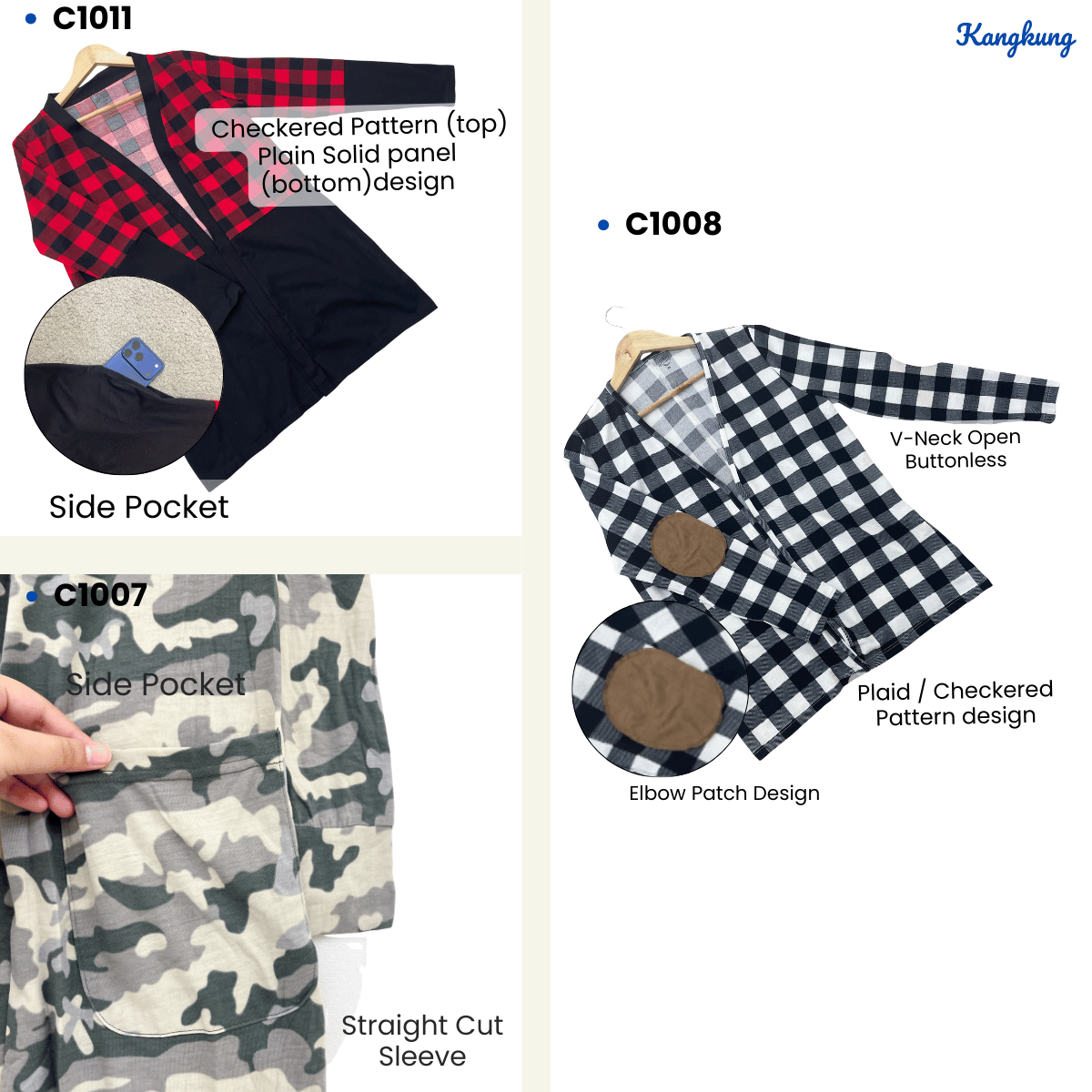 KANGKUNG LUNA NAYRA ELAZANA RELAXED MODEST BUTTONLESS CARDIGAN - (C1007 | C1008 | C1011)