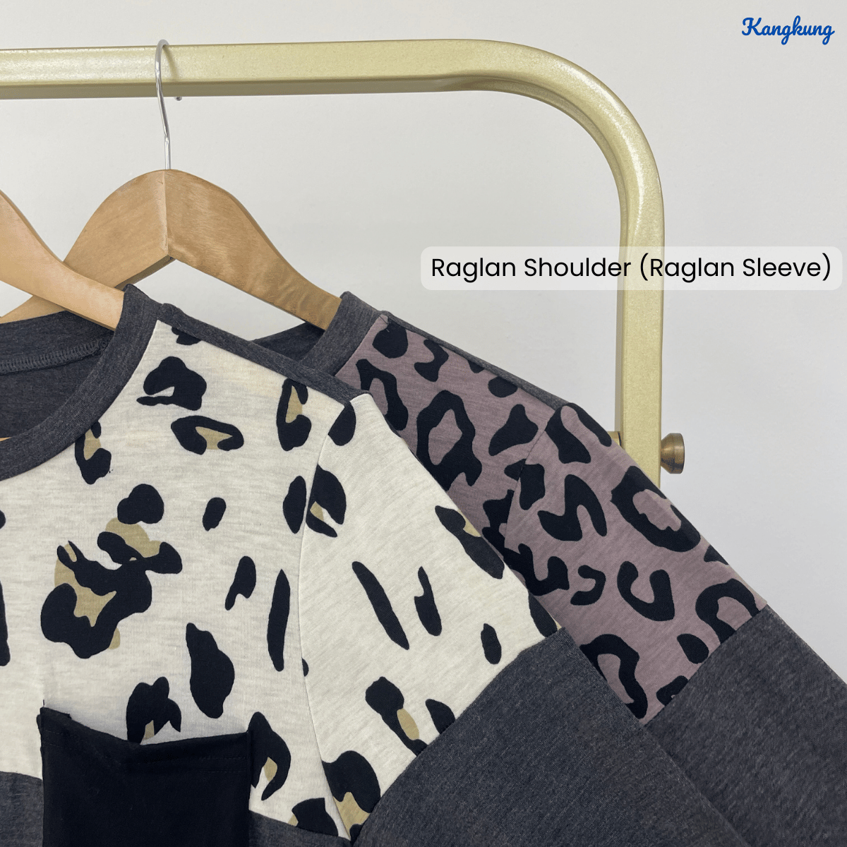 KANGKUNG VELLINA PRINTED RAGLAN POCKET TOP - C1014 (243)