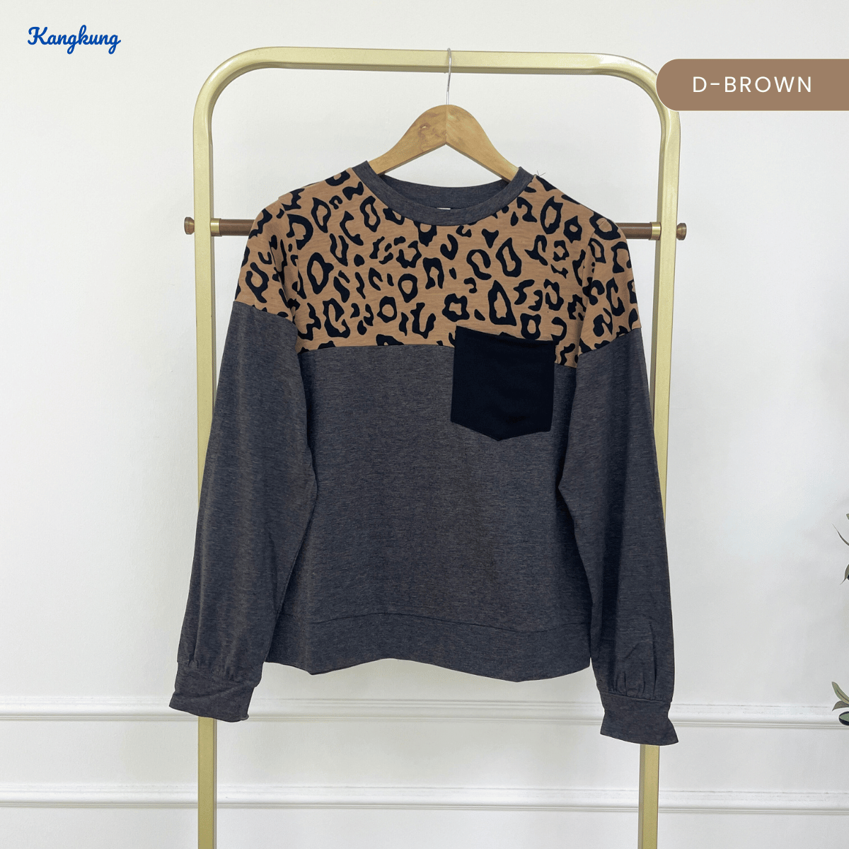 KANGKUNG VELLINA PRINTED RAGLAN POCKET TOP - C1014 (243)