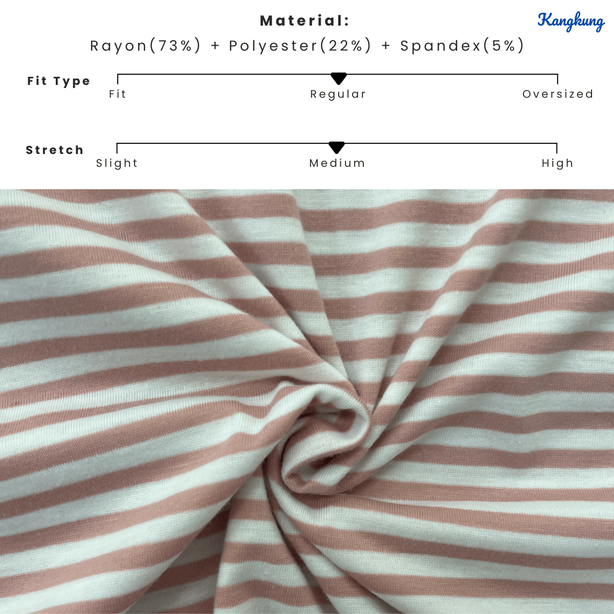 KANGKUNG ELAYNA COLORBLOCK STRIPED MODEST TOP LONG SLEEVE SHIRT - C1015 (270)