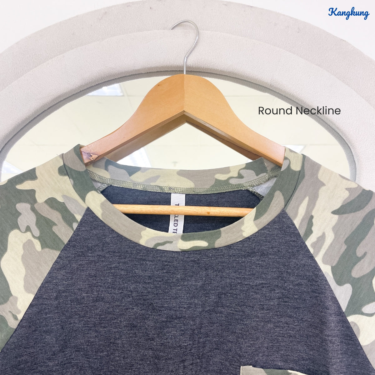 KANGKUNG ZELINA CAMOUFLAGE RAGLAN LONG SLEEVE TOP-C1017 (275)